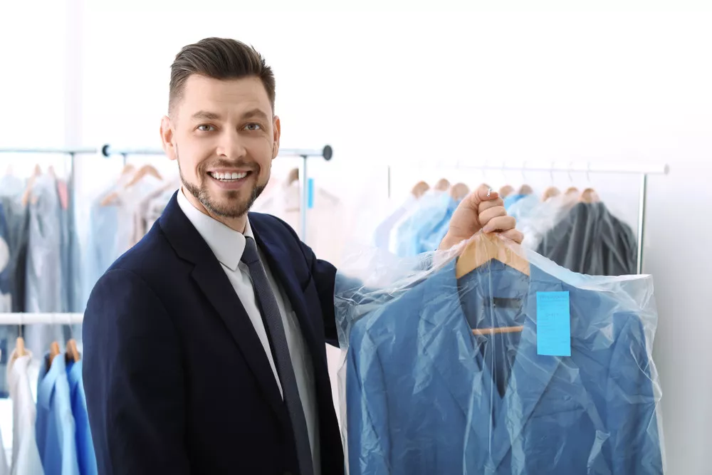Professional suit dry cleaning service